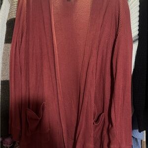 Market & Spruce Women's Open Front Cardigan - Deep Red